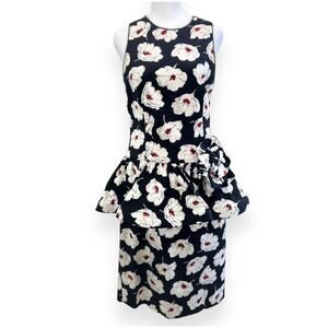 After Five 80s Floral Jacquard Rhinestone Open Back Dress Size 8